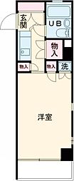 キューブ浜田山 3階ワンルームの間取り