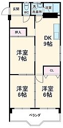 間取図画像 3DK