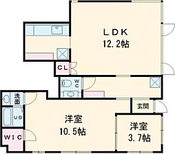 西武池袋線 椎名町駅 徒歩9分の賃貸マンション 1階2LDKの間取り