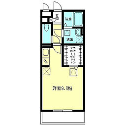 バリアント橋本 1階ワンルームの間取り