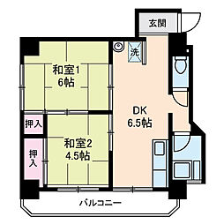 メゾンブラン田端 7階2DKの間取り
