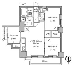 ドゥーエ南千住 6階3LDKの間取り