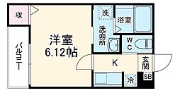 東武野田線 大宮公園駅 徒歩10分の賃貸アパート 1階1Kの間取り