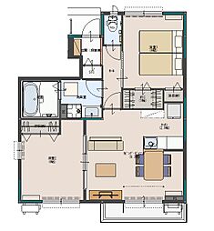 ボナールA 1階2LDKの間取り