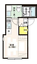 ポルージュ小岩 2階ワンルームの間取り