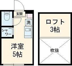 JR山手線 池袋駅 徒歩5分の賃貸アパート 2階ワンルームの間取り