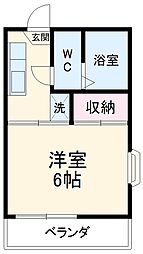 クロノス秦野東海大学前 1Kの間取図画像