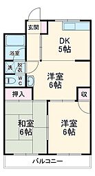 コーポマウンテン2 3DKの間取図画像