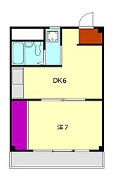 メゾン栄 1Kの間取図画像