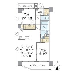 Ｓｏｌａｓｔ　Ｓｑｕａｒｅ綾瀬 3階2LDKの間取り