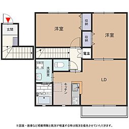 パーチェB 2LDKの間取図画像