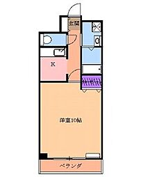 MRR宇都宮 8階1Kの間取り