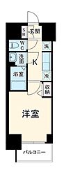 名古屋市営東山線 今池駅 徒歩8分の賃貸マンション 9階1Kの間取り