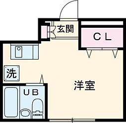 サンコート清水ヶ丘 3階ワンルームの間取り