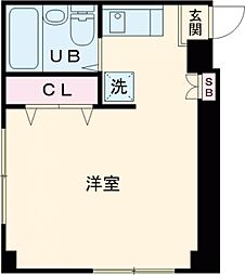 サンコート清水ヶ丘 3階ワンルームの間取り