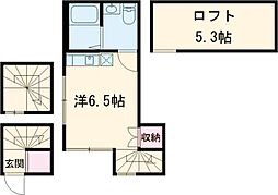 雑司が谷flats 3階ワンルームの間取り