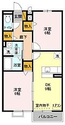 メゾンヴェールsyoei 2DKの間取図画像