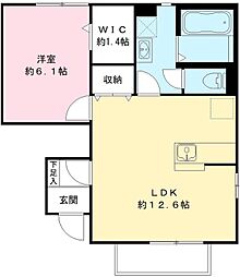 Ｇｌａｎｚ　Ａ 1階1LDKの間取り