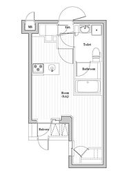 レジデンス東中野ガーデン 4階ワンルームの間取り