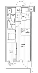 レジデンス東中野ガーデン 3階1DKの間取り