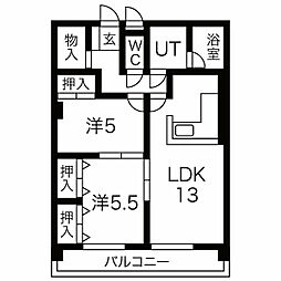 OMビル 2LDKの間取図画像