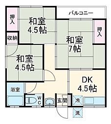秀和ハイホーム 2階3DKの間取り