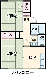 高成マンションB 2DKの間取図画像