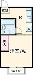 京王相模原線 京王堀之内駅 徒歩4分の賃貸マンション 3階1Kの間取り