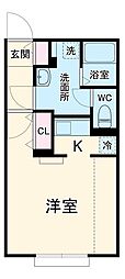 クレストタップ名古屋ウエスト 2階1Kの間取り