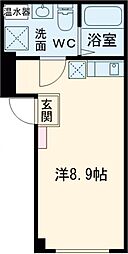 Ｂｅｌｌｅ　Ｈａｒｍｏｎｉｅ　Ｎｉｓｈｉｇａｈａｒａ 5階ワンルームの間取り