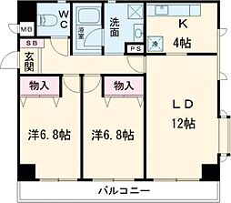 セヴェル方南町 401 4階2LDKの間取り