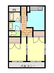 あづまマンション 3階2DKの間取り