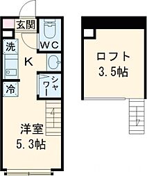 ソレイユテラス東十条 1階ワンルームの間取り