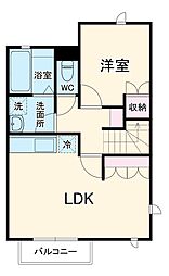 MaRRo ne LiRa 2階1LDKの間取り