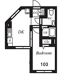 プラチナフォルム東十条II 1階1DKの間取り