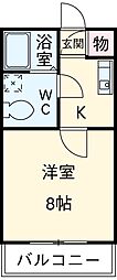 JR横浜線 相模原駅 徒歩9分の賃貸アパート 3階1Kの間取り