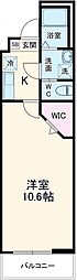キャメル草加八幡町 1階1Kの間取り