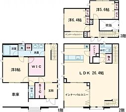 祖師谷1丁目貸家 1階3LDKの間取り