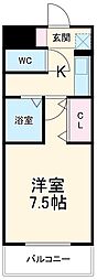 A.City熊味2 1Kの間取図画像