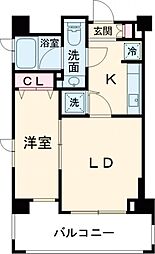 ミリアレジデンス洗足 5階1DKの間取り