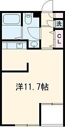 スフィア自由が丘 1階ワンルームの間取り