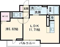 エクセリア中村北 3階1LDKの間取り