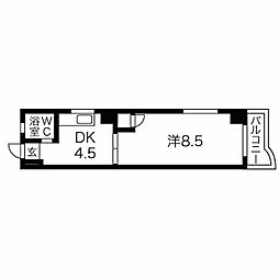 リアライズ尾頭橋 3階1DKの間取り