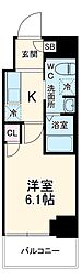 リヴシティ横濱末吉町 6階1Kの間取り