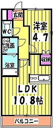 つくばエクスプレス 六町駅 徒歩27分の賃貸アパート 1階1LDKの間取り