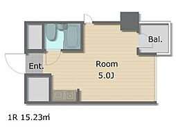 メゾン南平 4階ワンルームの間取り