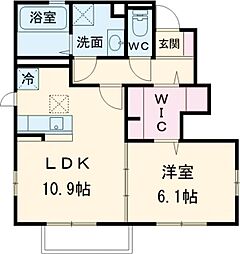 ステラB 1階1LDKの間取り