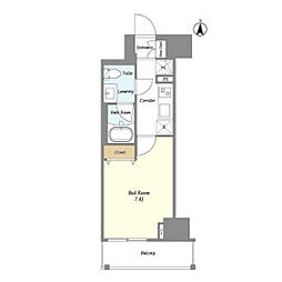 東京メトロ日比谷線 南千住駅 徒歩6分の賃貸マンション 4階1Kの間取り