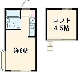 JR南武線 矢野口駅 徒歩8分の賃貸アパート 2階ワンルームの間取り