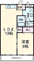 すとりーむ問屋町A 2階1LDKの間取り